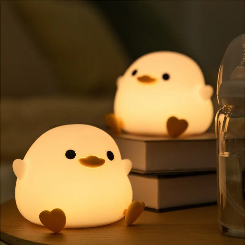 Doudou Duck Silicone Alarm Lamp Ambience Light Bedroom Bedside Lamp Usb Charging with Sleeping Night Light - Image 6