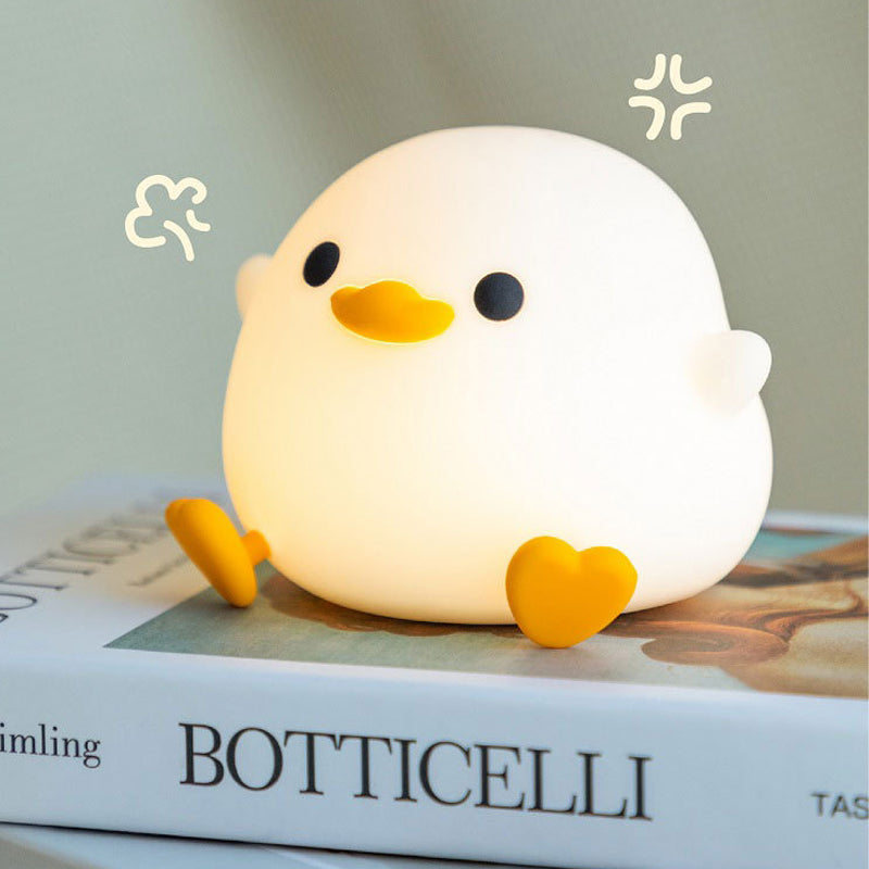 Doudou Duck Silicone Alarm Lamp Ambience Light Bedroom Bedside Lamp Usb Charging with Sleeping Night Light - Image 5